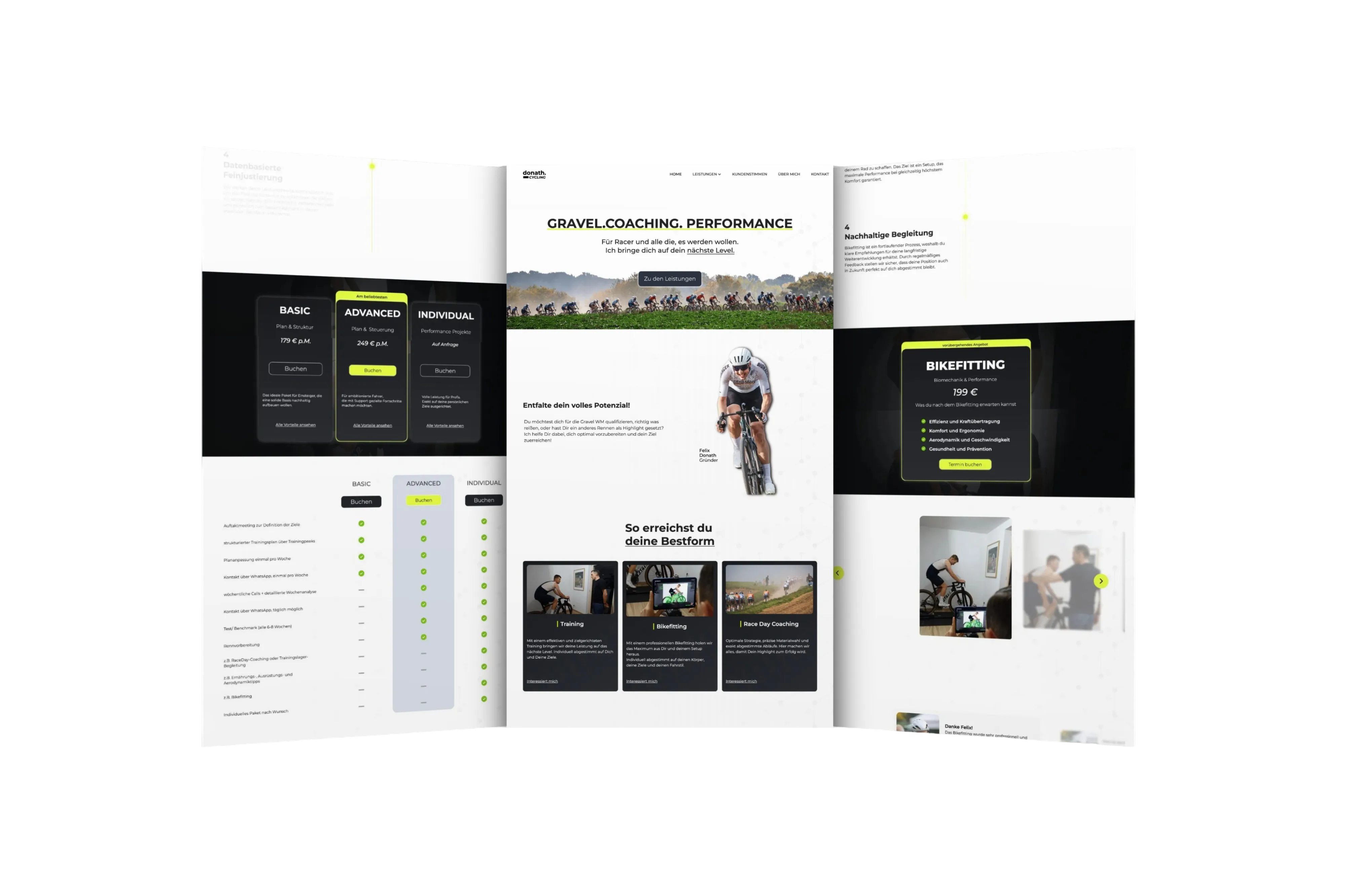 Donath Cycling Website Mockup