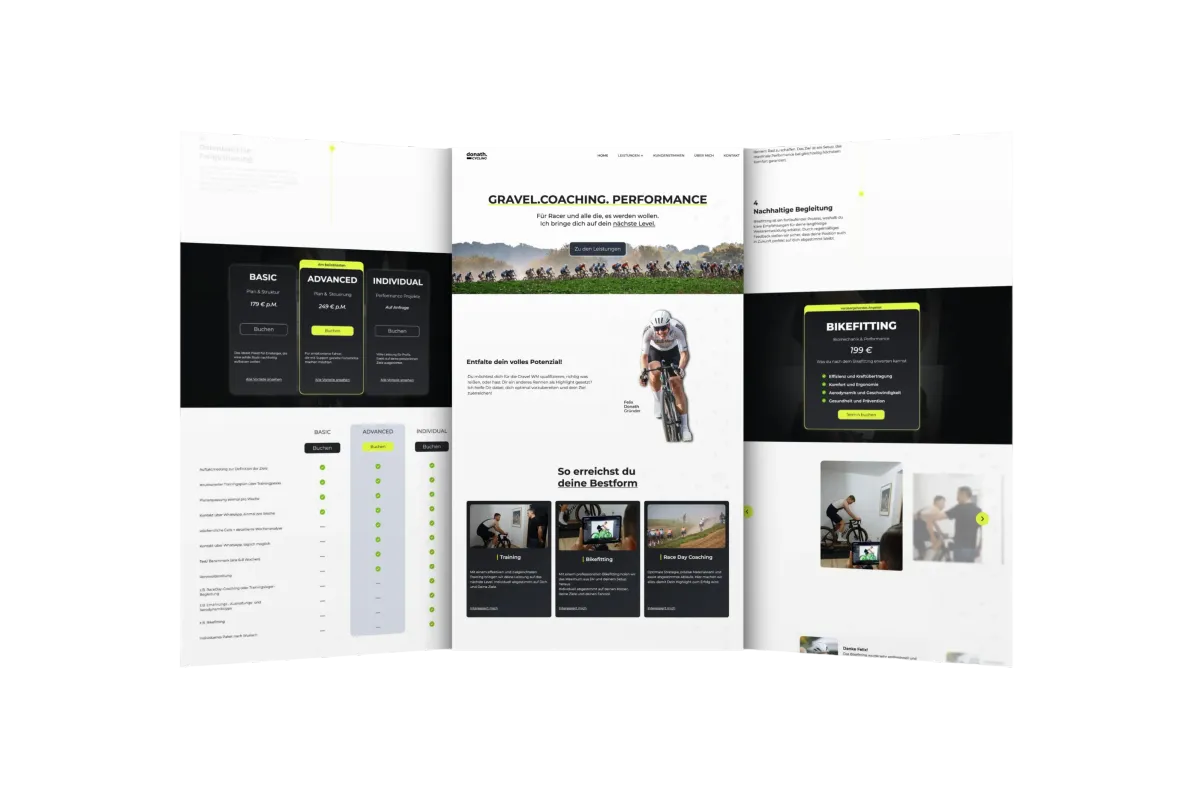 Donath Cycling Website Mockup