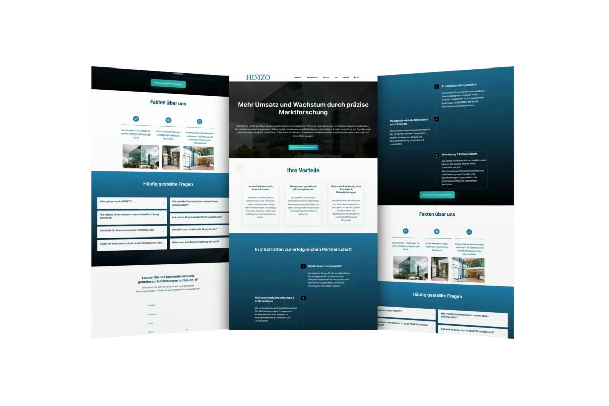 HIMZO Website Mockup