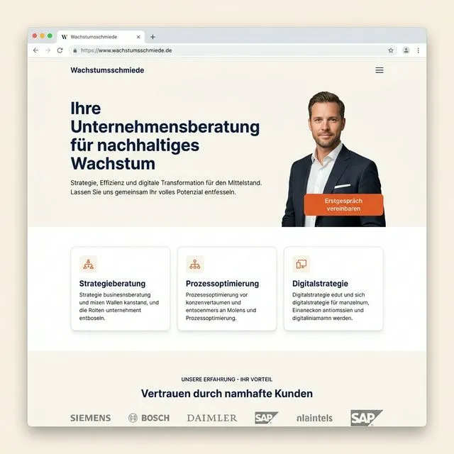 Moderne Website nach dem Redesign
