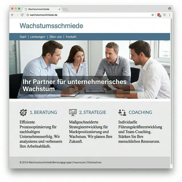 Veraltete Website vor dem Redesign